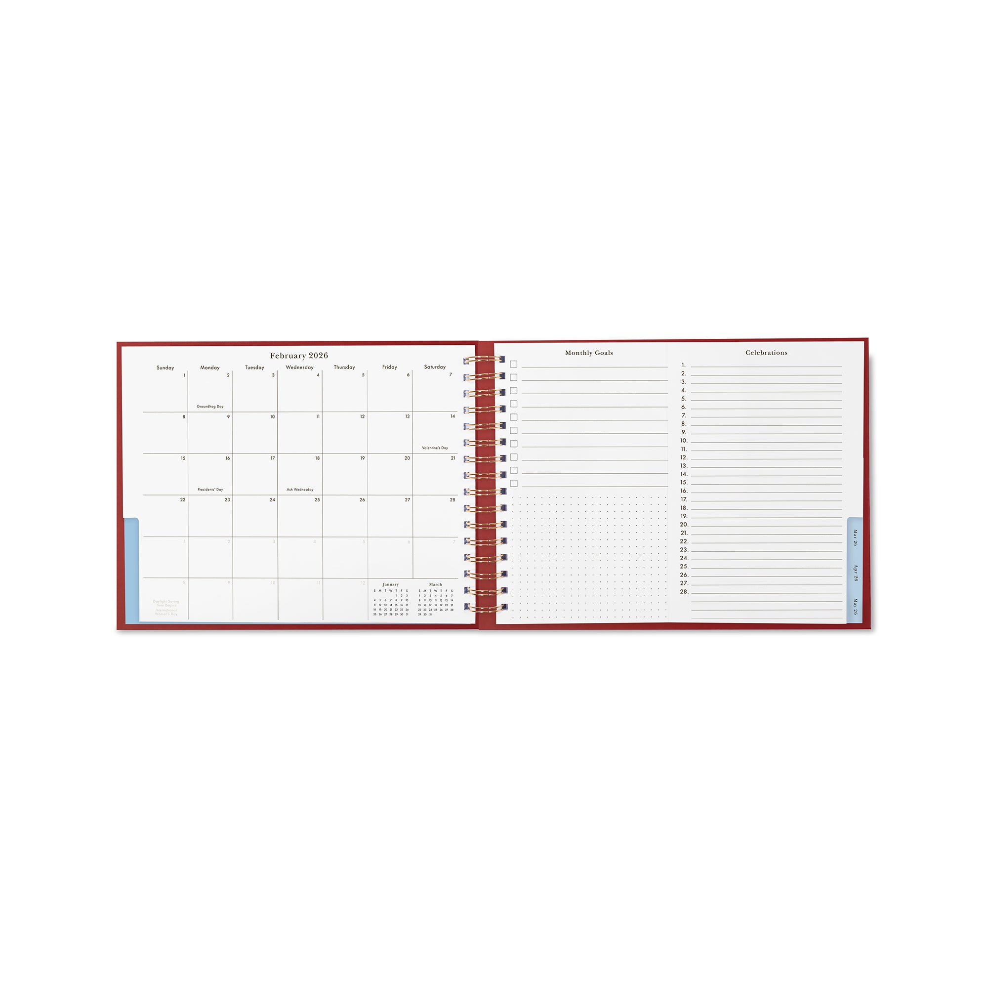 12 Month Horizontal Planner, Mostly on Time