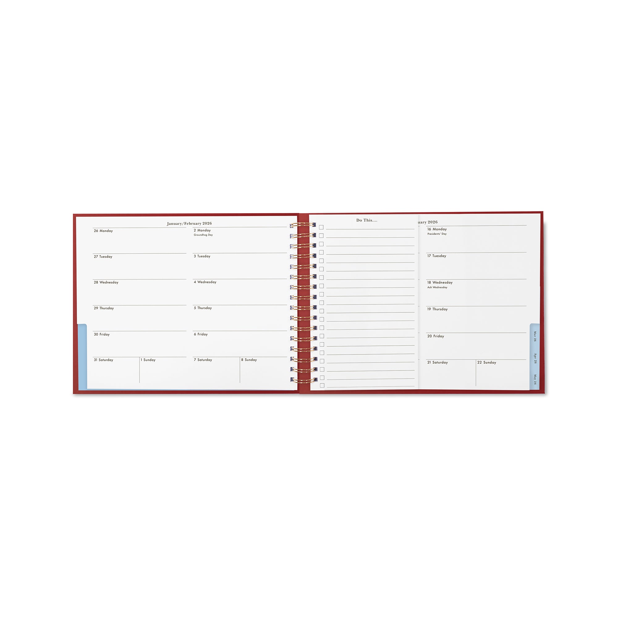 12 Month Horizontal Planner, Mostly on Time