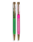 Glitter Bomb Pen Set, Green/Pink