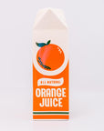 Carton of all natural orange juice vase with an orange illustration on a white background