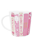 Ceramic Mug, Pink Book Stack