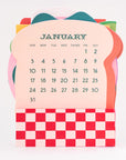 Calendar for January with a colorful border on a white background