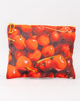 Pouch with cherry design on a white background