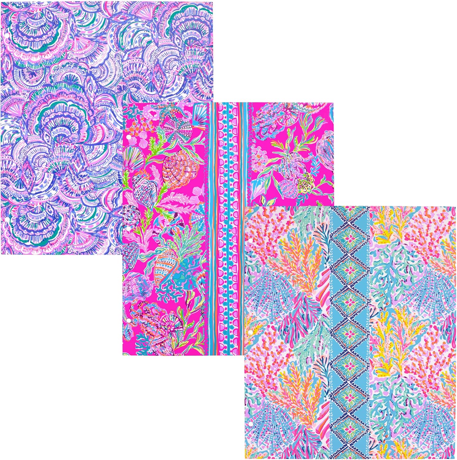 Lilly Pulitzer Pocket Folder Set, Shell Me Something Good