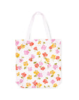 Canvas Book Tote, Spring Pansies