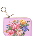 Floral-patterned keychain pouch on a white background