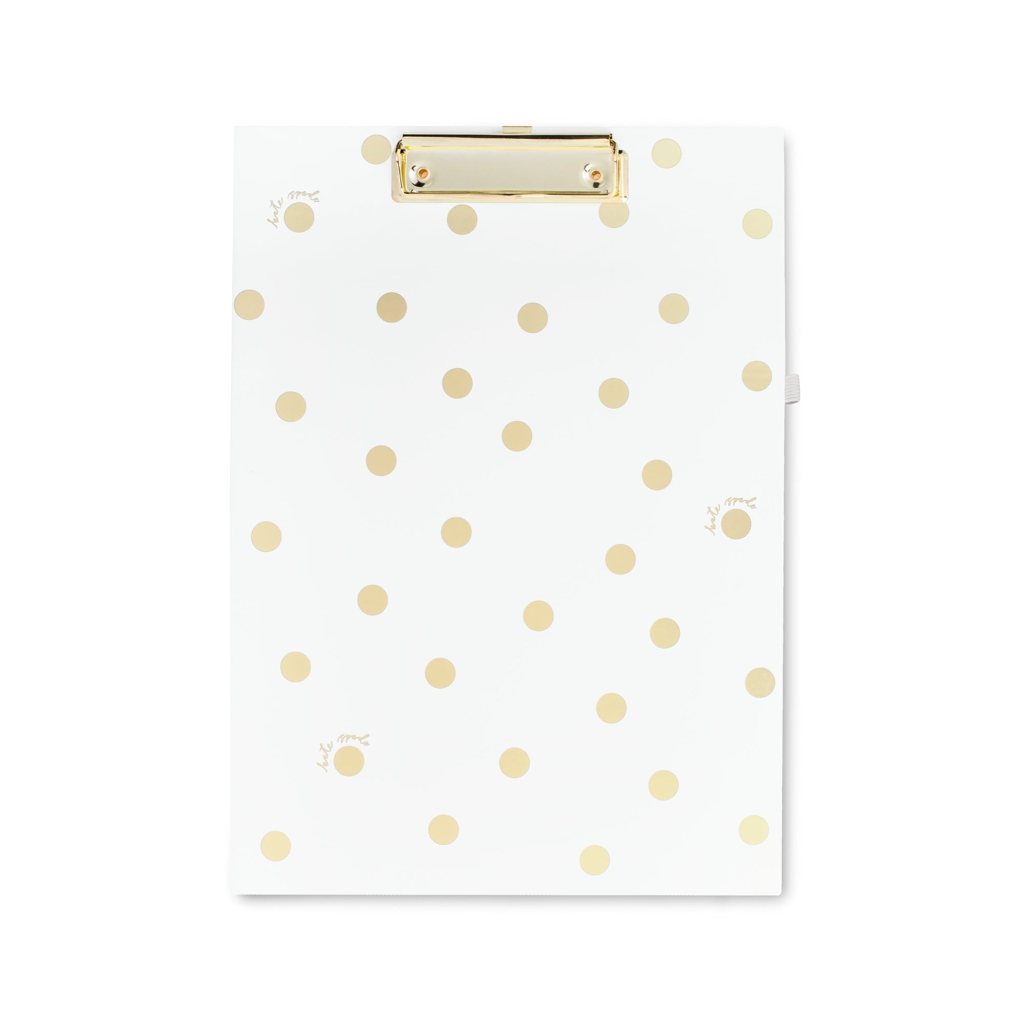 Clipboard Folio, Gold Dot with Script