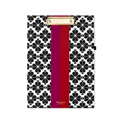 Clipboard Folio, Black Spade Flower