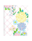 Floral patterned notebook on a white background