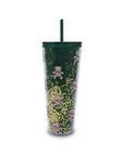 Double Wall Tumbler with Straw, Bear Mosaic