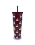 Double Wall Tumbler with Straw, Duffel Mosaic