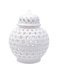 Small Ginger Jar, White Lattice