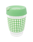 Glass Travel Mug, Arcadian Green Gingham