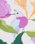 up close of pink hummingbird on reusable gift wrap