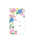 Floral patterned gift tag with 'To' and 'From' fields on a white background