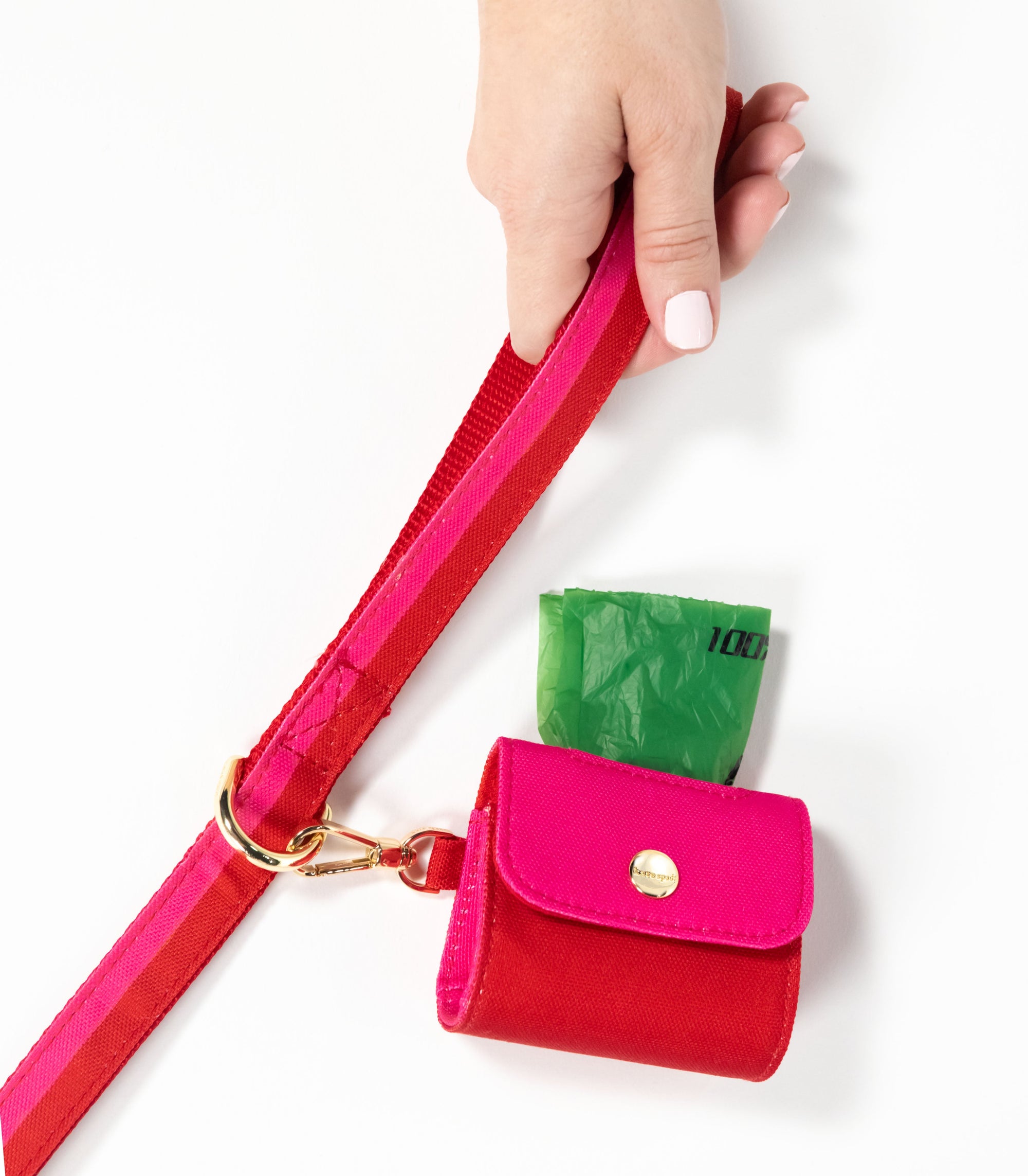 Doggie Bag Holder, Red and Pink