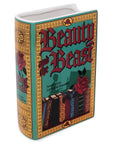 teal beauty and the beast book shaped vase