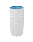 Bamboo Vase, Coconut/Hydrangea Blue