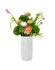 Bamboo Vase, Coconut/Hydrangea Blue