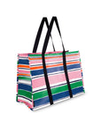 Large Grocery Tote, Ocean Stripe