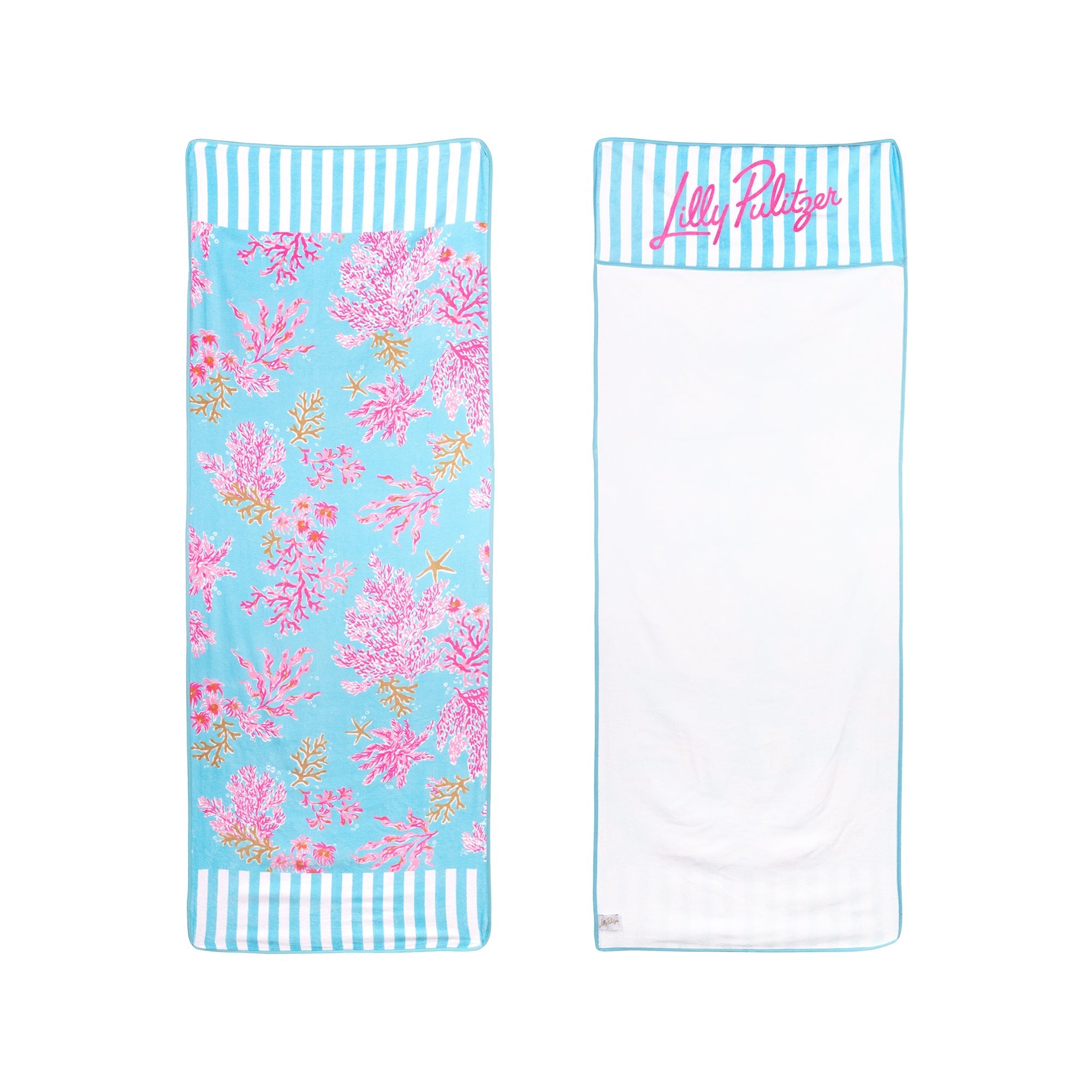 Beach Lounger Towel, Royal Coral