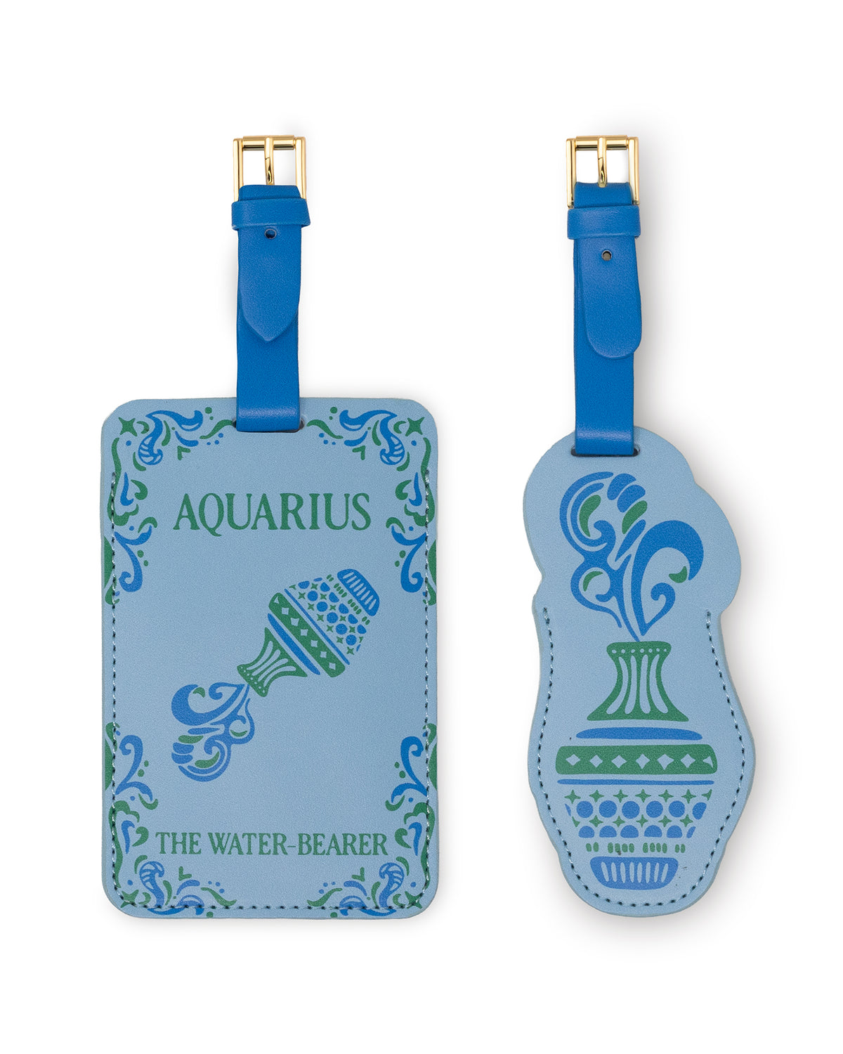 set of 2 aquarius luggage tags