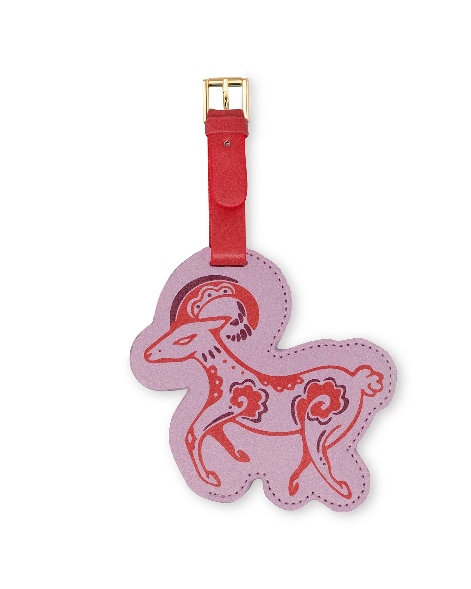 pink ram shaped luggage tag