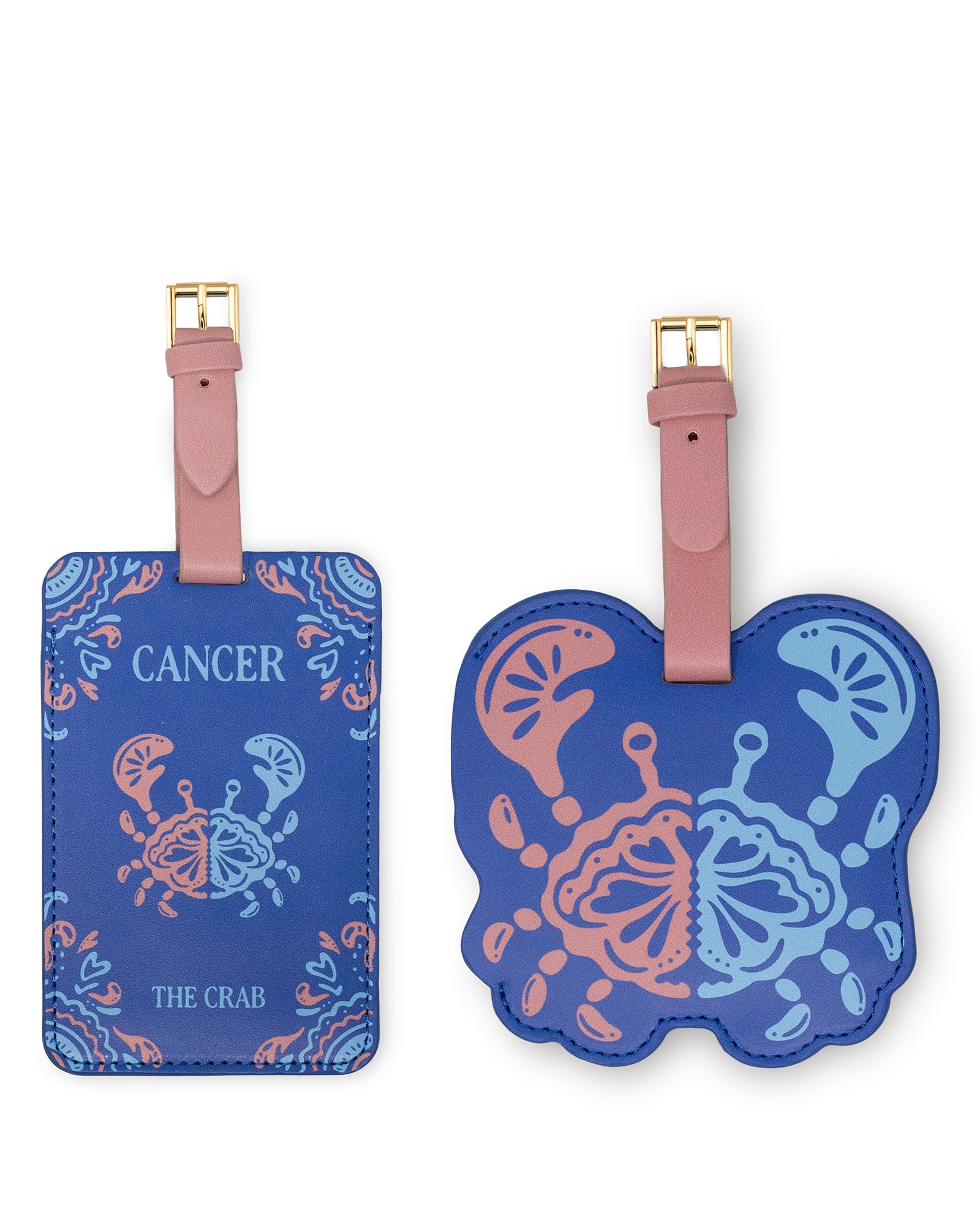 set of two cancer luggage tags