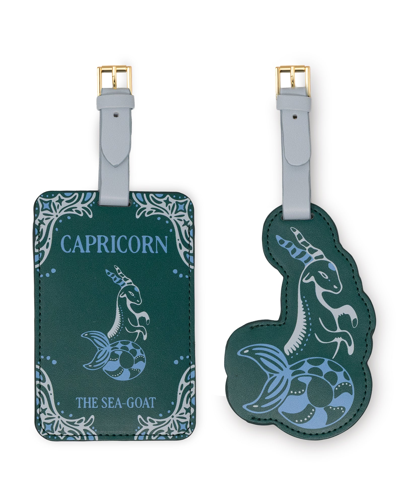 set of 2 capricorn luggage tags