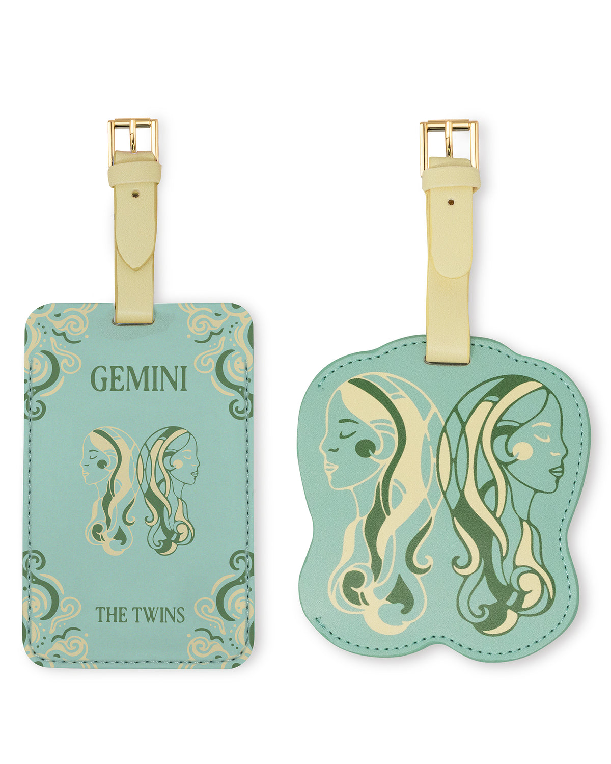 set of two gemini luggage tags