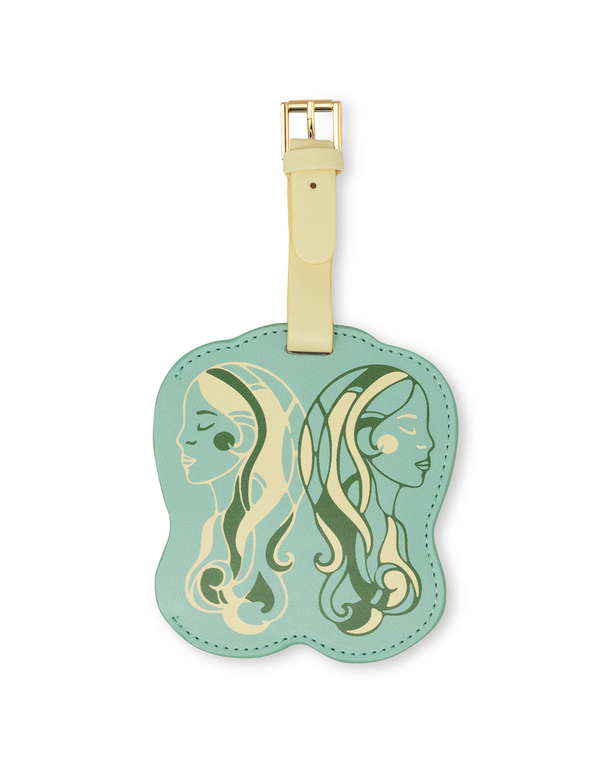 Two twin heads shaped luggage tag