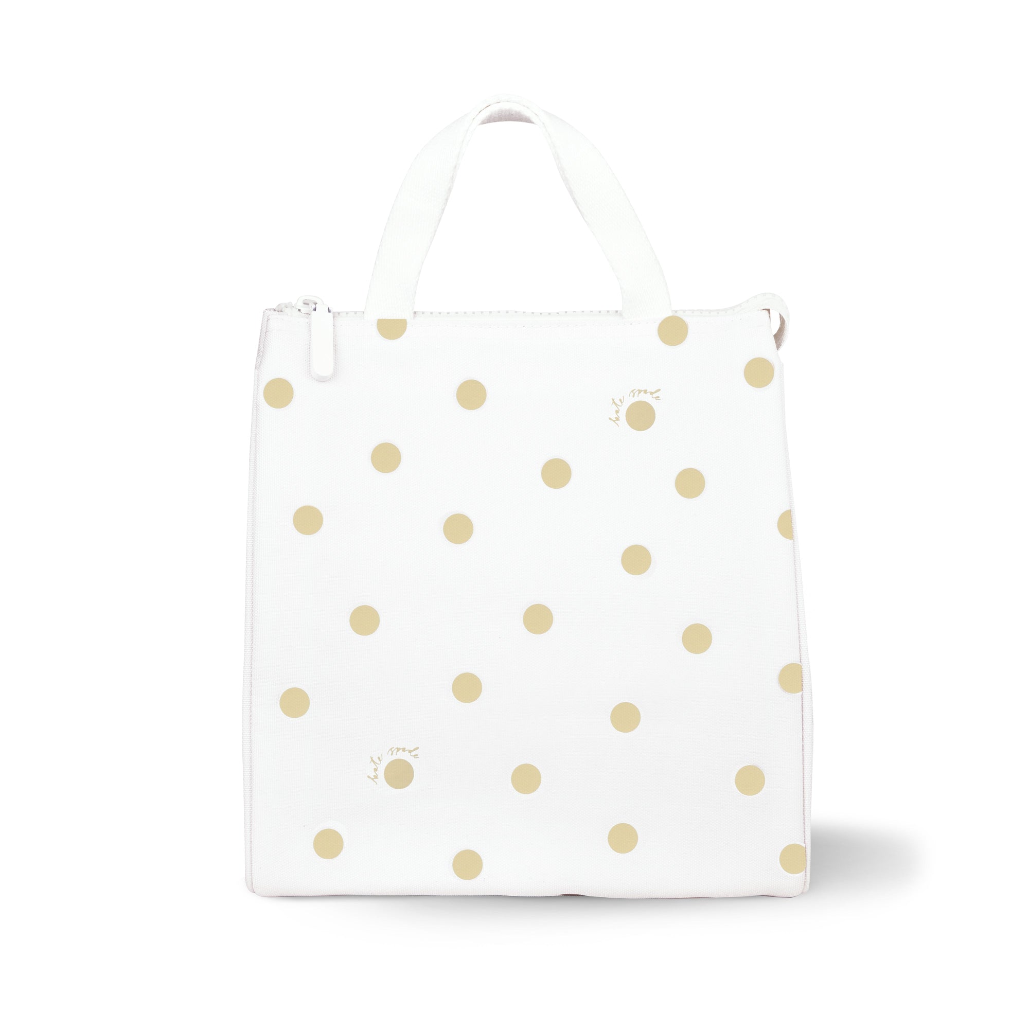 Lunch Bag, Gold Dot with Script