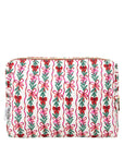 Quilted Pouch Holiday Bow Stripe