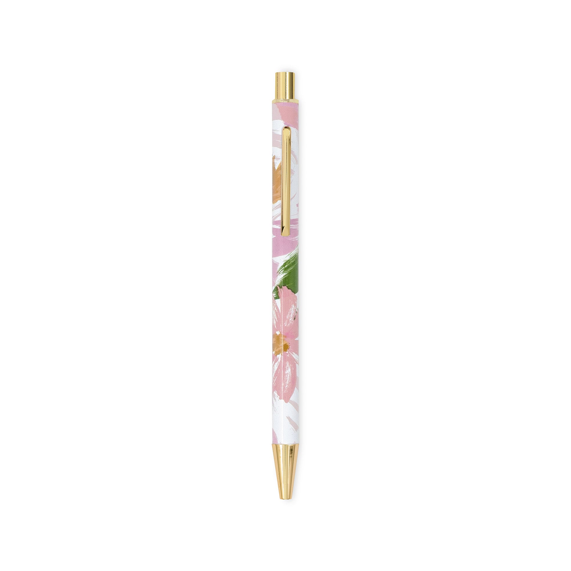 Pen with floral design on a white background