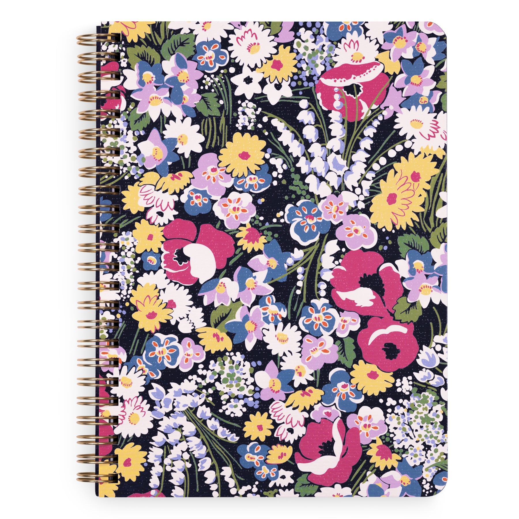 Notebook with a colorful floral pattern on a white background