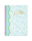 Notebook with shell pattern and Lilly Pulitzer branding on a white background