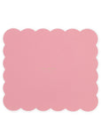 Pink scalloped placemat with 'Pimpernel' branding on a white background