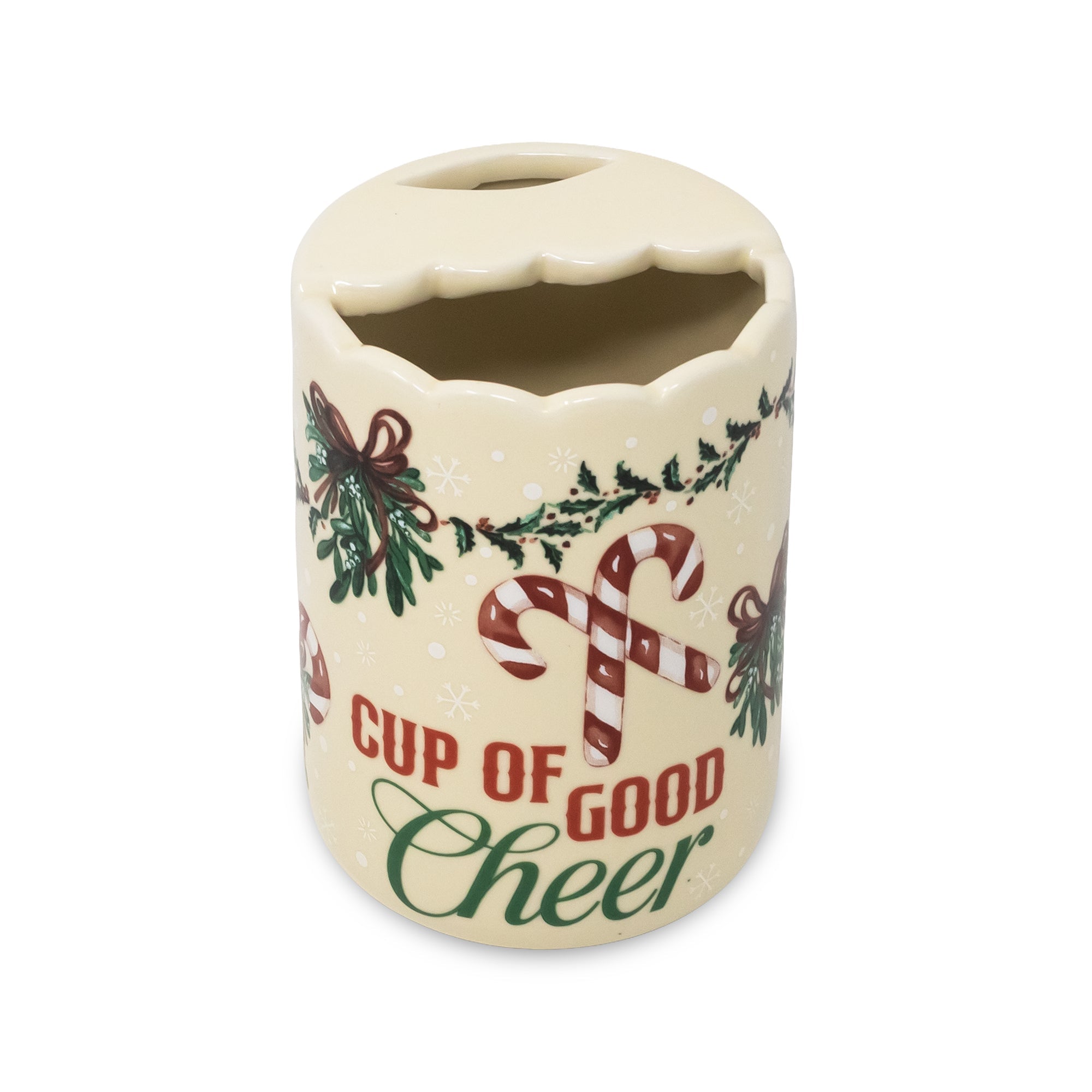 Topview of Milk for Santa sipper ceramic travel mug