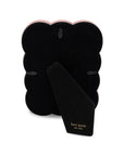 Black tie with 'kate spade new york' label on a white background