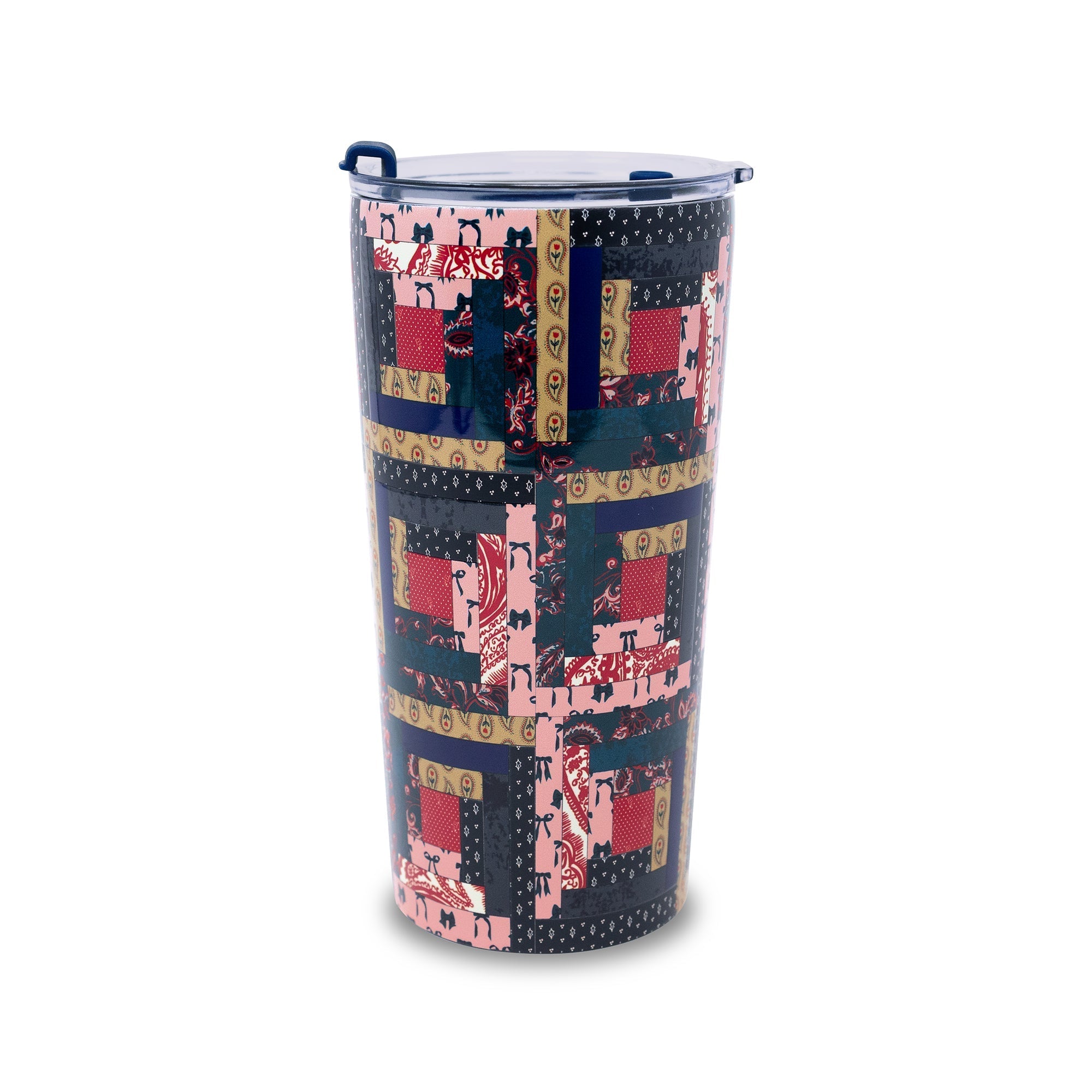 Stainless Steel Thermal Mug, Paisley Key Patchwork