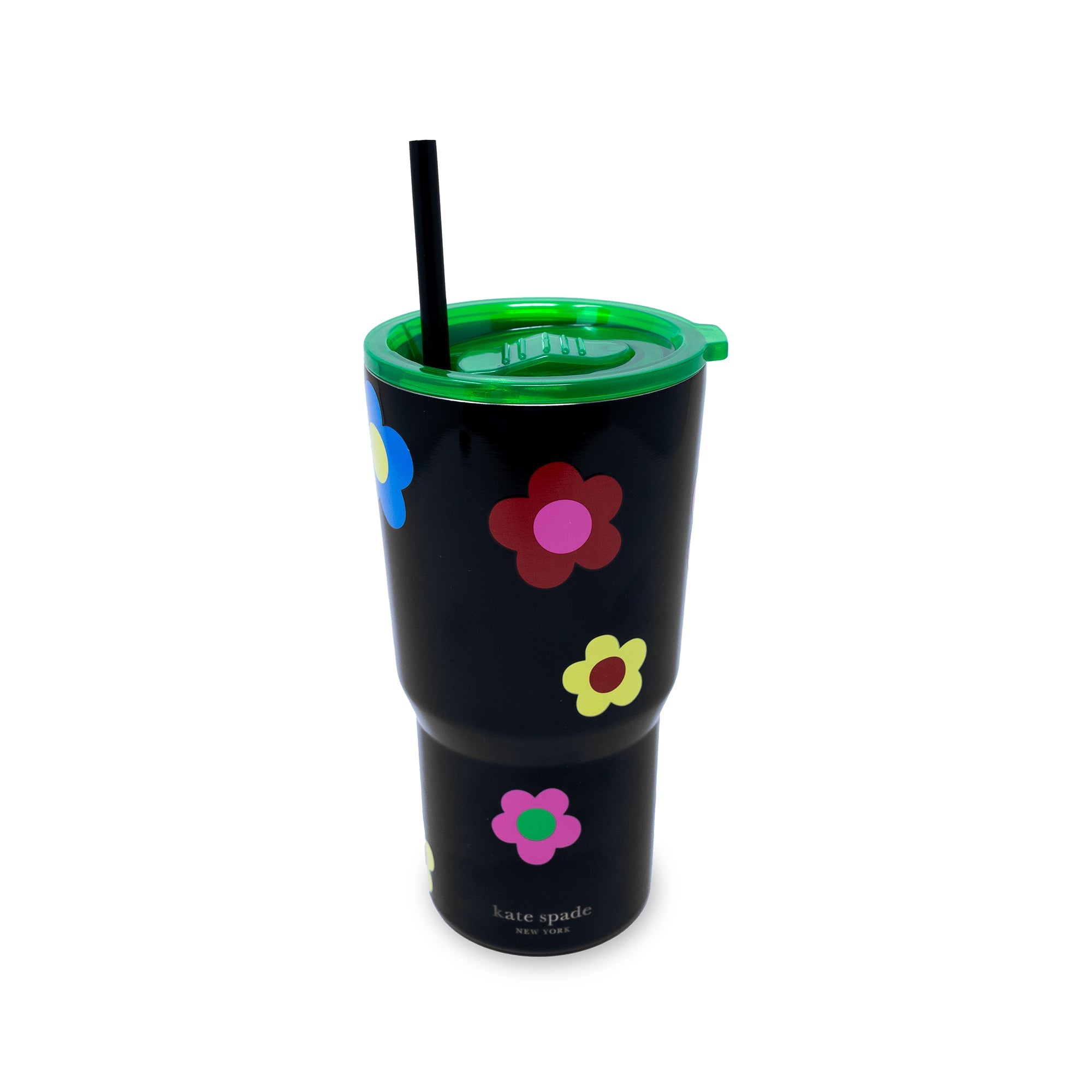 Stainless Steel 20 oz. Tumbler with Straw, Gingham Garden