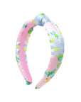 Pastel floral girls' headband with a knot in the middle