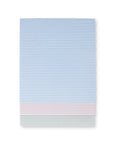 Rectangular notepads with blue and pink stripes on a white background