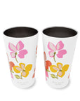 Stainless Steel Tumbler Set, Spring Pansies