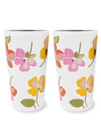 Stainless Steel Tumbler Set, Spring Pansies