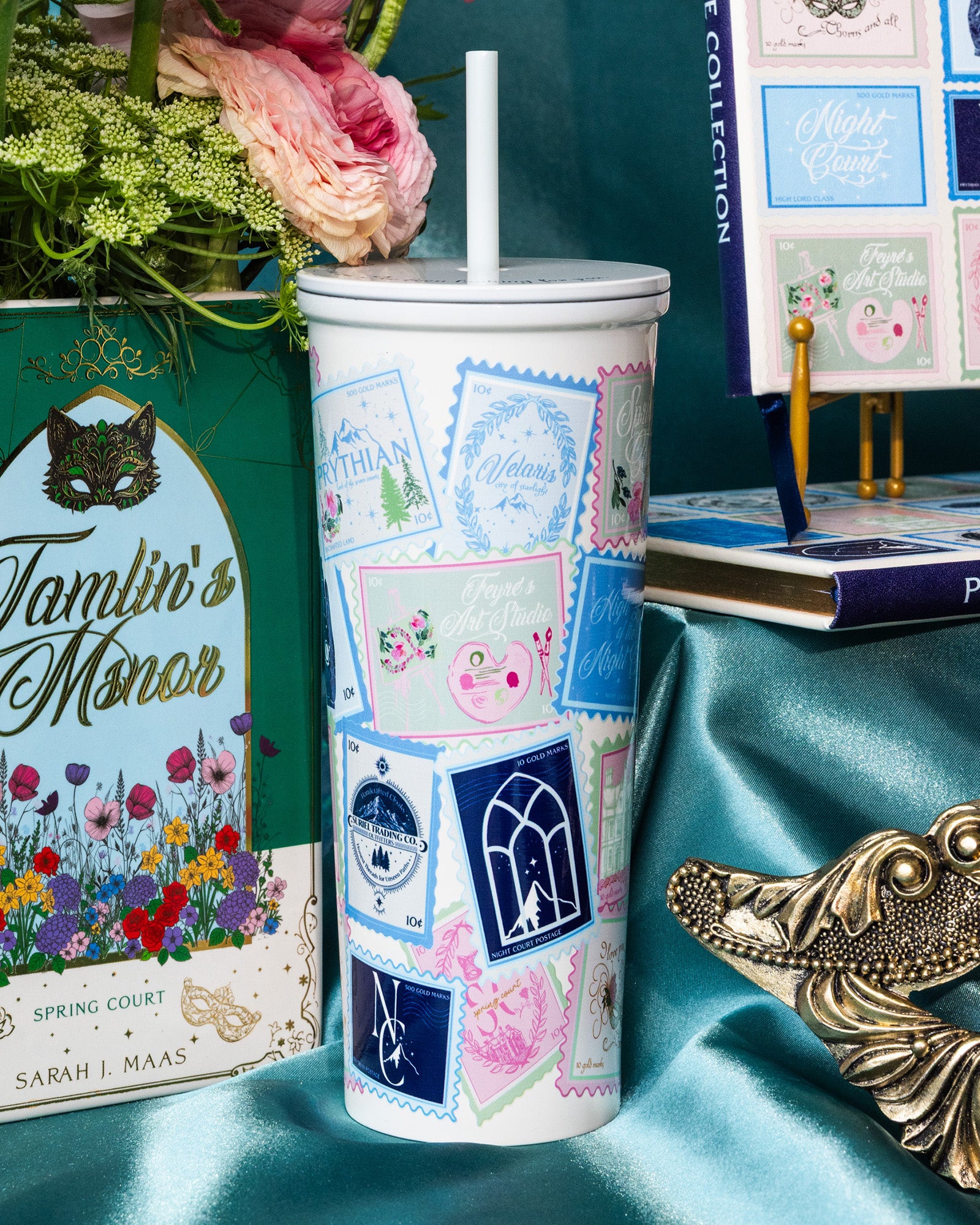 Tumbler with a colorful design