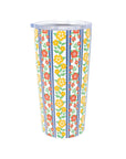 Stainless Steel Thermal Mug, Floral Stripe