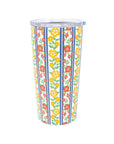 Stainless Steel Thermal Mug, Floral Stripe