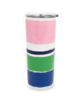 Stainless Steel Tumbler, Ocean Stripe