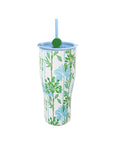 Stainless Steel Tumbler with Straw, Swayin in the Breeze
